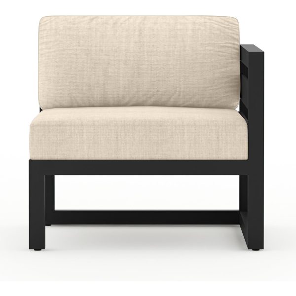 Misty Cove Aluminum Right Arm Section in Black/Canvas Flax by Lakeview Outdoor Designs