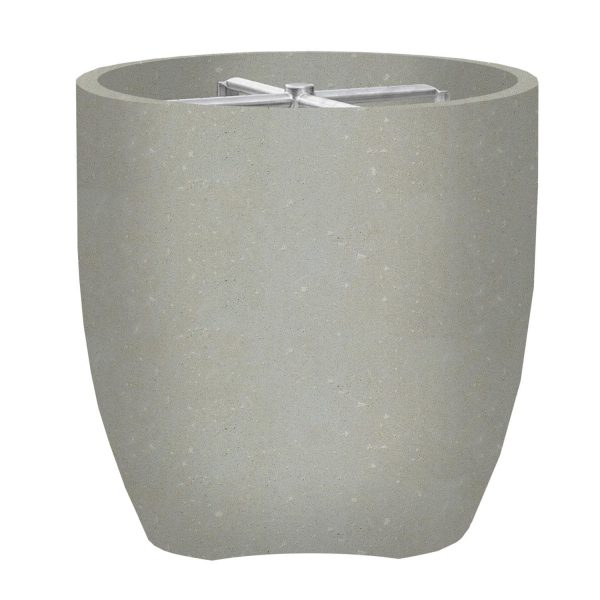 Bloomview 2 24 Inch Round GFRC Propane Fire Bowl in Natural by Lakeview Outdoor Designs