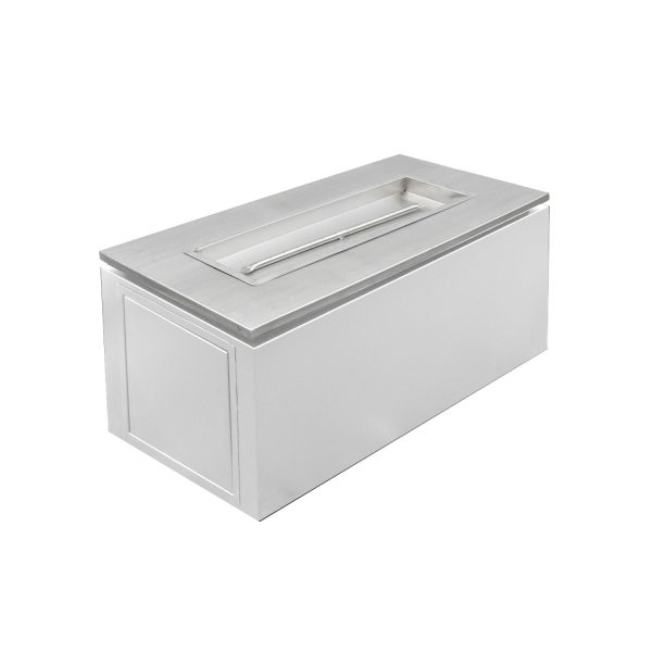 Merona 46 Inch Rectangular Powder Coated Steel Propane Fire Pit Table in White by The Outdoor Plus