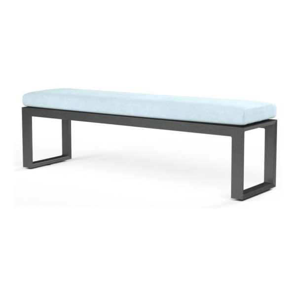 Redondo 72 Inch Aluminum Bench in Slate/Canvas Skyline by Sunset West