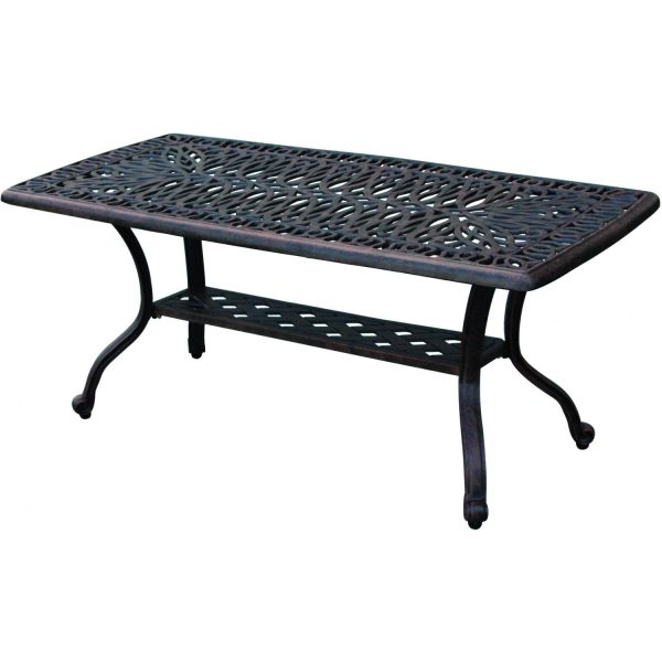Elisabeth 42 X 21 Inch Cast Aluminum Coffee Table by Darlee