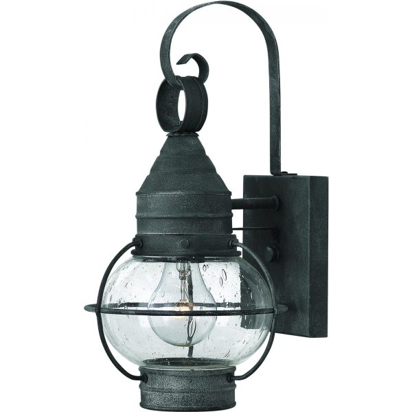 Hinkley Lighting Cape Cod One Light 14-Inch Outdoor Wall Light - Aged Zinc - 2206DZ