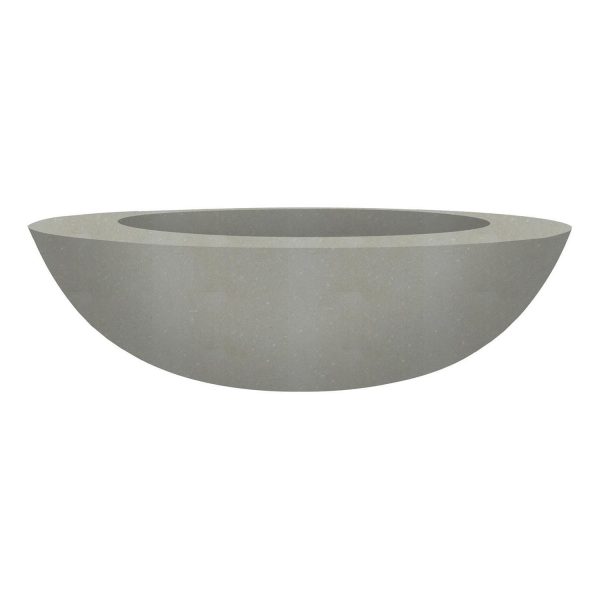 Valley Bay 70 Inch Round GFRC Propane Fire Bowl in Natural by Lakeview Outdoor Designs
