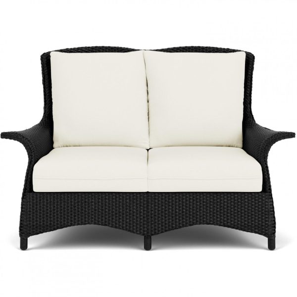 Mandalay Lloyd Loom Loveseat in Ebony/Sailcloth Salt by Lloyd Flanders