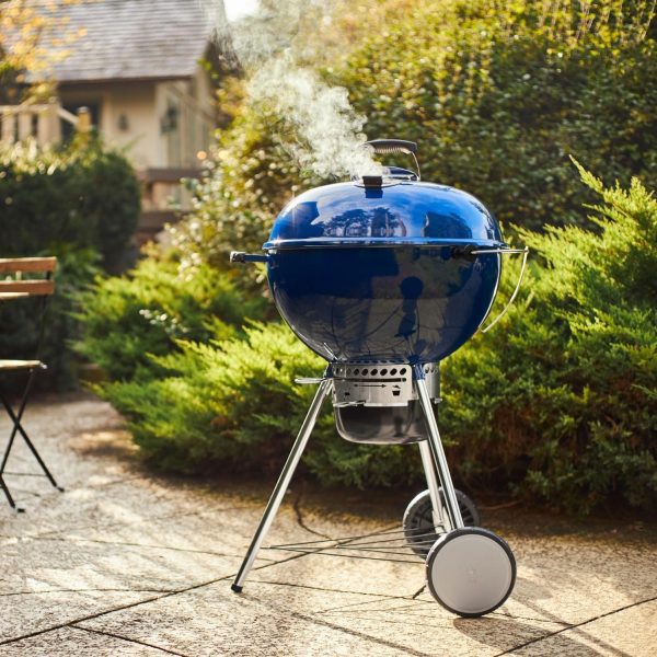 Weber Master Touch 22-Inch Charcoal Grill w/ Gourmet BBQ System Cooking Grate - Deep Ocean Blue - 14516001