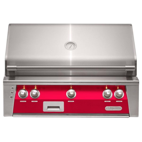 Alfresco ALXE 36-Inch Built-In Natural Gas Grill With Rotisserie in Raspberry Red - ALXE-36-NG-S3027