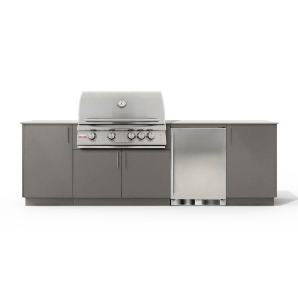 Urban Bonfire Horizon 32 Outdoor Kitchen w/ Blaze LTE Propane Grill, Refrigerator, Danae Dekton Countertop & Clay Finish - B-Horizon-32-Blaze-Danae-Clay