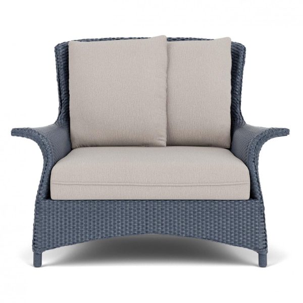 Mandalay Lloyd Loom Club Chair & a Half in Denim Blue/Remy Cloud by Lloyd Flanders
