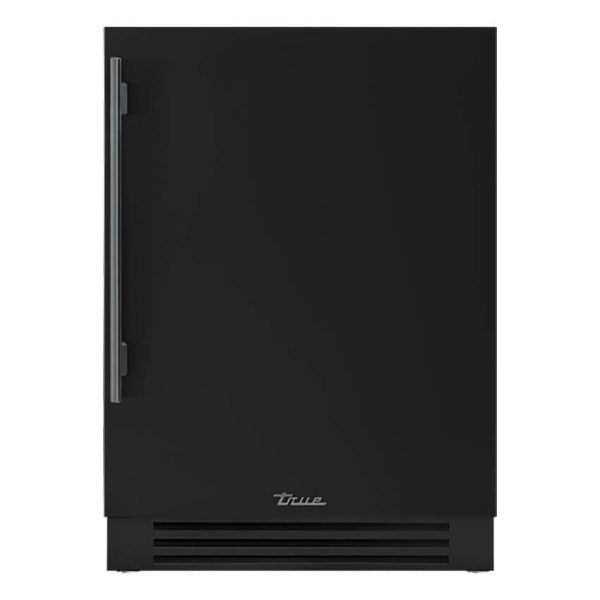True 24 Inch 5.6 Cu. Ft. Right Hinge Outdoor Refrigerator - Matte Black w/ Pewter Handles - TUR-24-R-OP-C~DSK-027-H05