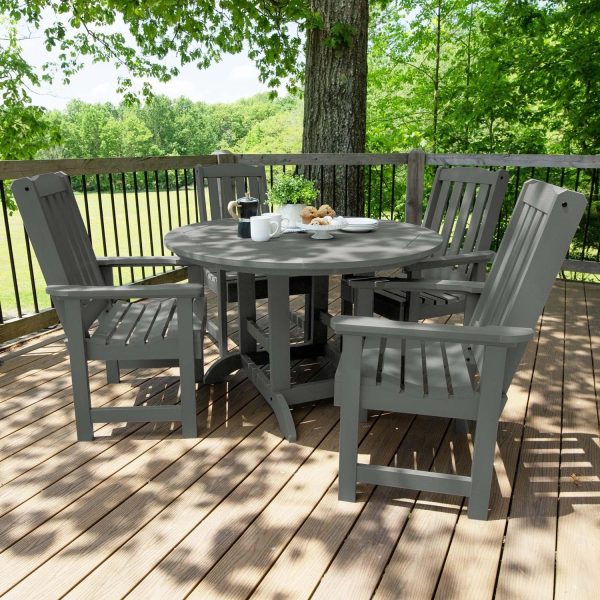 Hart Lane 5 Pc Recycled Plastic Dining Set in Coastal Teak by Lakeview