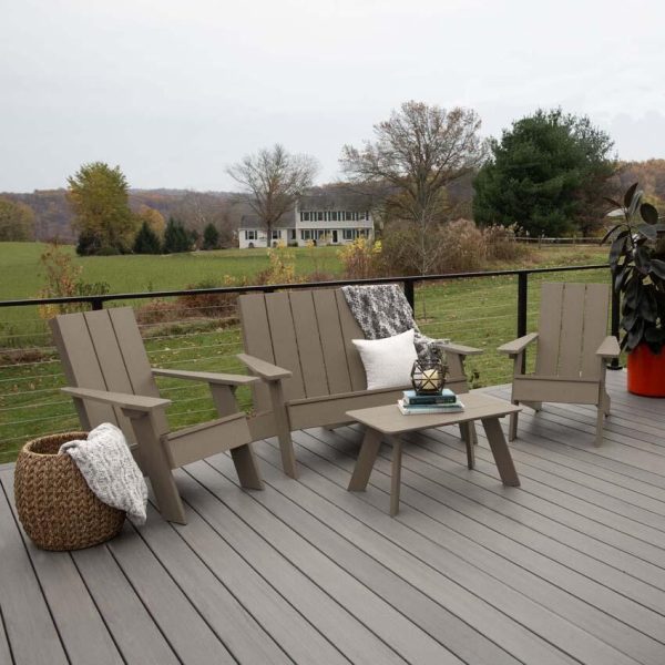 Classical Cove 4 Pc Set Recycled Plastic Seating Set in Woodland Brown by Lakeview Outdoor Designs