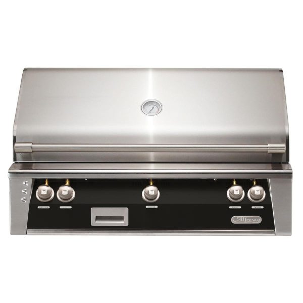 Alfresco ALXE 42-Inch Built-In Propane Grill With Rotisserie in Jet Black Gloss - ALXE-42-LP-S9005
