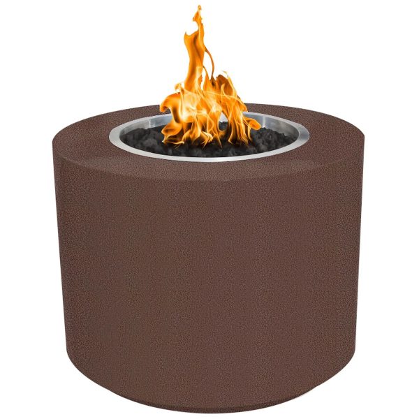 Beverly 30 Inch Round Powder Coated Steel Propane Fire Pit w/ Glow Plug in Copper by The Outdoor Plus