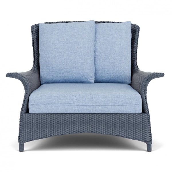 Mandalay Lloyd Loom Club Chair & a Half in Denim Blue/Demo Skyway by Lloyd Flanders