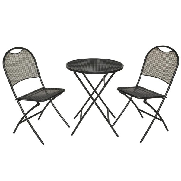 Kettler CAFE NAPOLI 3 Piece Folding Bistro Set in Iron Gray