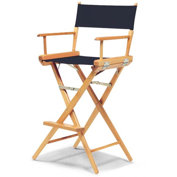World Famous Bar Height Director Chair By Telescope Casual - Varnish/Navy