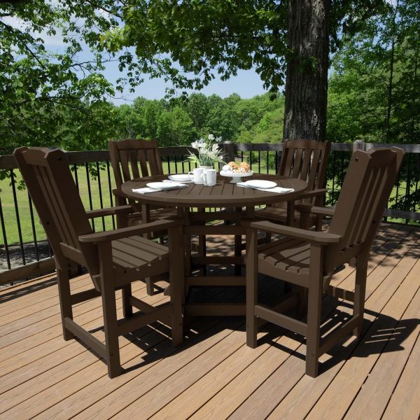 Hart Lane 5 Pc Recycled Plastic Counter Height Dining Set in Weathered Acorn by Lakeview Outdoor Designs