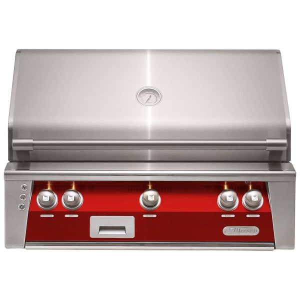 Alfresco ALXE 36-Inch Built-In Natural Gas Grill With Rotisserie in Carmine Red - ALXE-36-NG-S3002