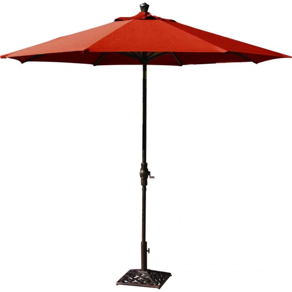 Darlee 9 Ft. Octagonal Market Umbrella w/ Auto Tilt - Antique Bronze w/ Paprika Canopy