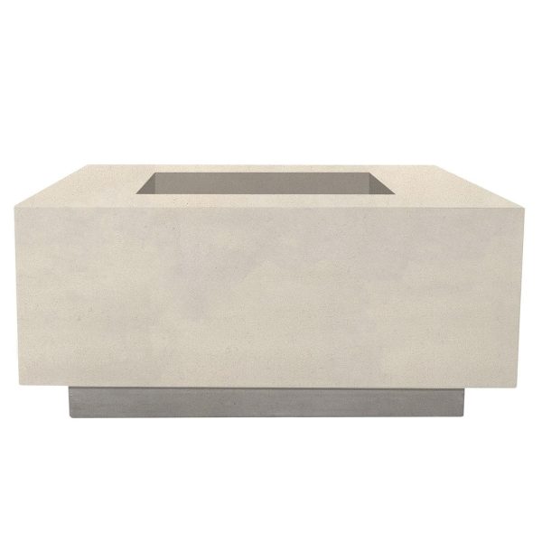 Cascata Bay 2 36 Inch Square GFRC Natural Gas Fire Pit Table in Coastal by Lakeview Outdoor Designs
