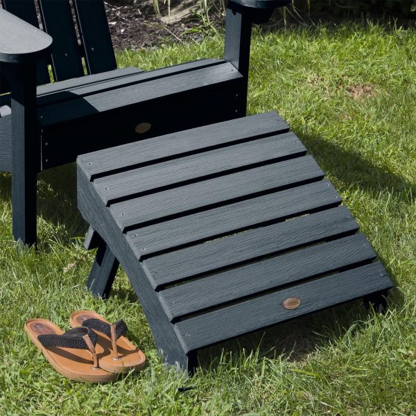 Paradise Key Recycled Plastic Ottoman in Federal Blue by Lakeview Outdoor Designs