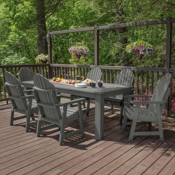 Dream Bay 7 Pc Recycled Plastic Dining Set in Coastal Teak by Lakeview