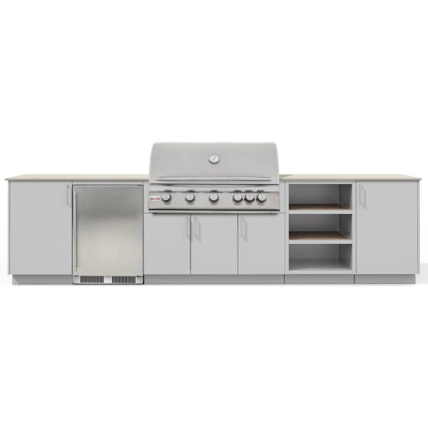 Urban Bonfire Taiga 40 Outdoor Kitchen w/ Blaze LTE Propane Grill, Refrigerator, Danae Dekton Countertop & Chantilly Finish - B-Taiga-40-Blaze-Danae-Chantilly