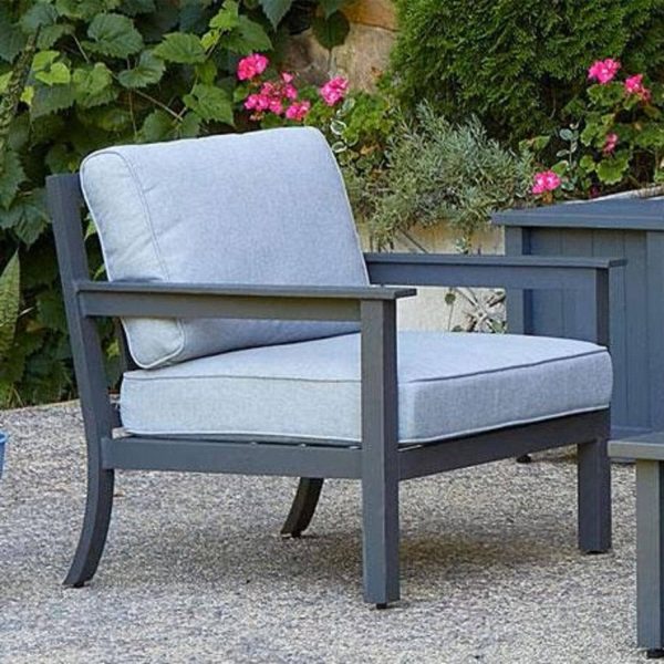 Cabin Way Aluminum Club Chair in Gray by Lakeview Outdoor Designs
