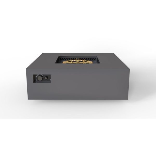 AON 48 Inch Square Powder Coated Steel Natural Gas Fire Pit Table in Charcoal by Warming Trends