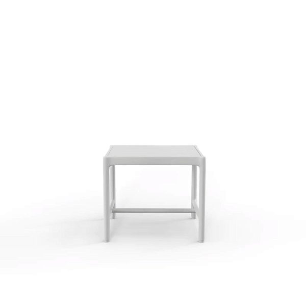 Sabbia 21 X 18 Inch Rectangular Aluminum End Table in White by Sunset West