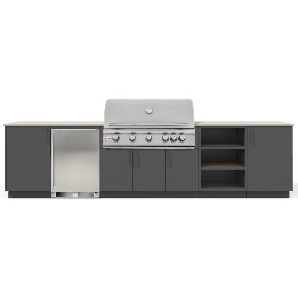 Urban Bonfire Taiga 40 Outdoor Kitchen w/ Blaze LTE Natural Gas Grill, Refrigerator, Danae Dekton Countertop & Anthracite Finish - B-Taiga-40-Blaze-Danae-Anthracite