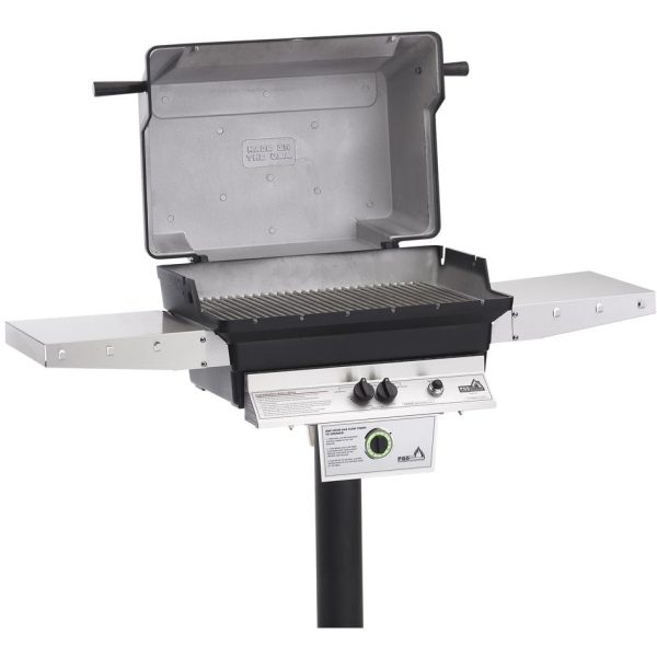 PGS T-Series T40 Commercial Cast Aluminum Propane Gas Grill With Timer On In-Ground Post