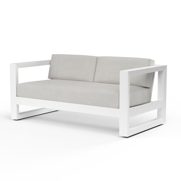 Newport Aluminum Loveseat in Frost/Cast Silver by Sunset West