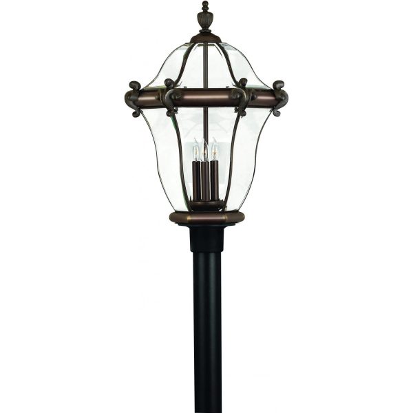 Hinkley Lighting San Clemente Three Light 27-Inch Outdoor Post Light - Copper Bronze - 2447CB
