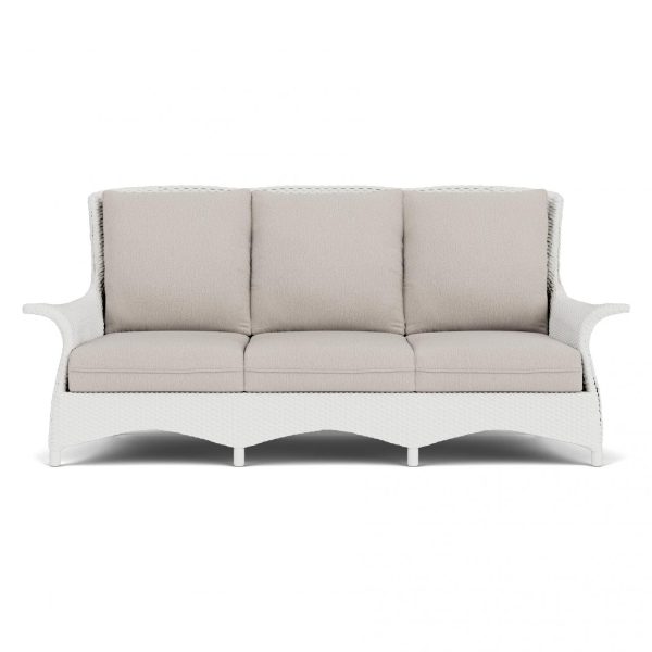 Mandalay Lloyd Loom Sofa in Matte White/Remy Cloud by Lloyd Flanders