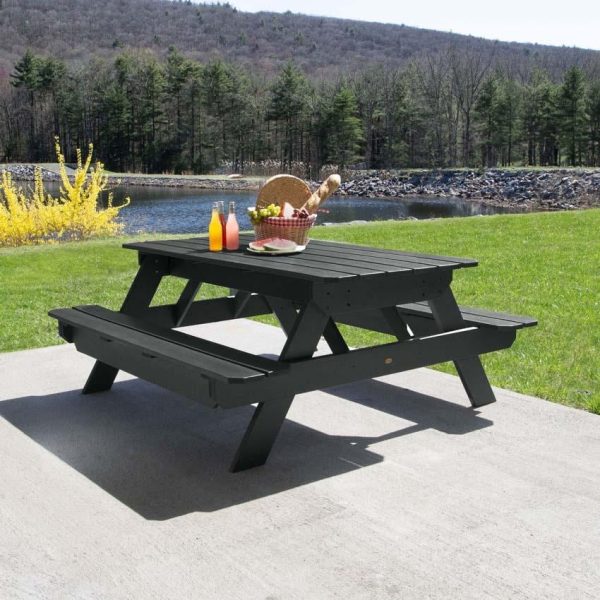 Lookwood 71 Inch Black Recycled Plastic Picnic Table by Lakeview Outdoor Designs