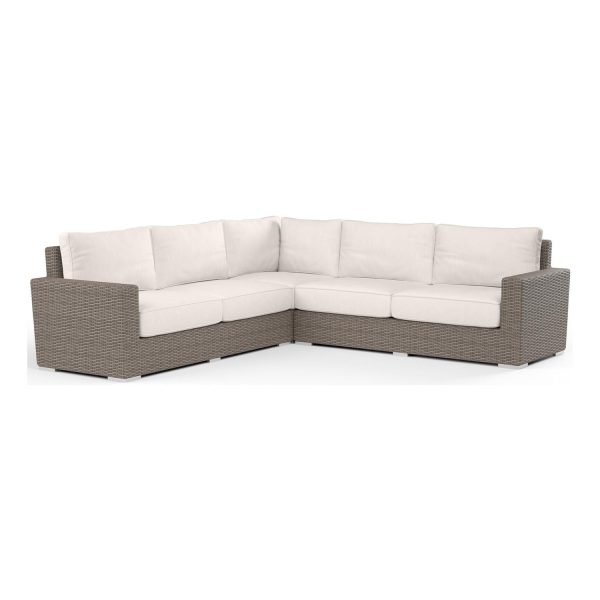 Coronado 5 Person Wicker Sofa in Driftwood/Canvas Natural by Sunset West