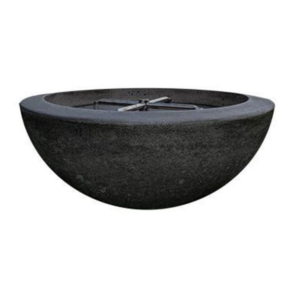 Valley Bay 2 29 Inch Round GFRC Propane Fire Bowl in Ebony by Lakeview Outdoor Designs