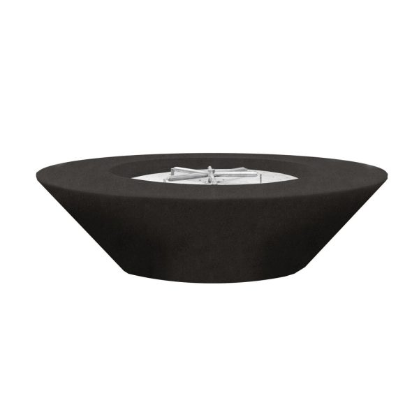 Ironwood 60 Inch Round GFRC Natural Gas Fire Bowl in Ebony by Lakeview Outdoor Designs