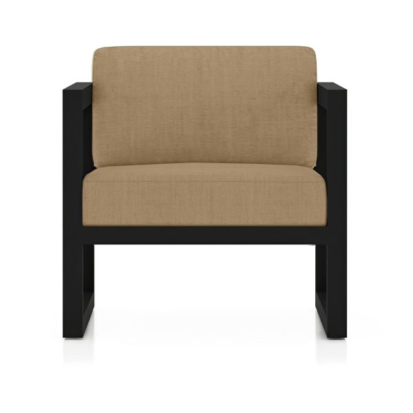 Misty Cove Aluminum Club Chair in Black/Heather Beige by Lakeview Outdoor Designs