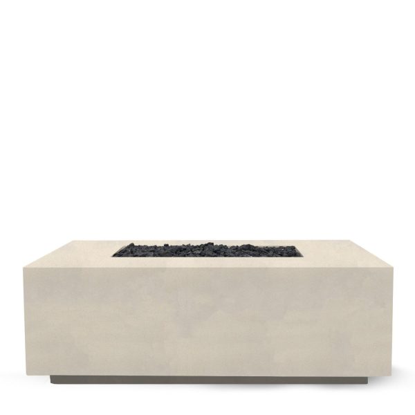 Cedarlake 58 Inch Rectangular GFRC Propane Fire Pit Table in Coastal by Lakeview Outdoor Designs
