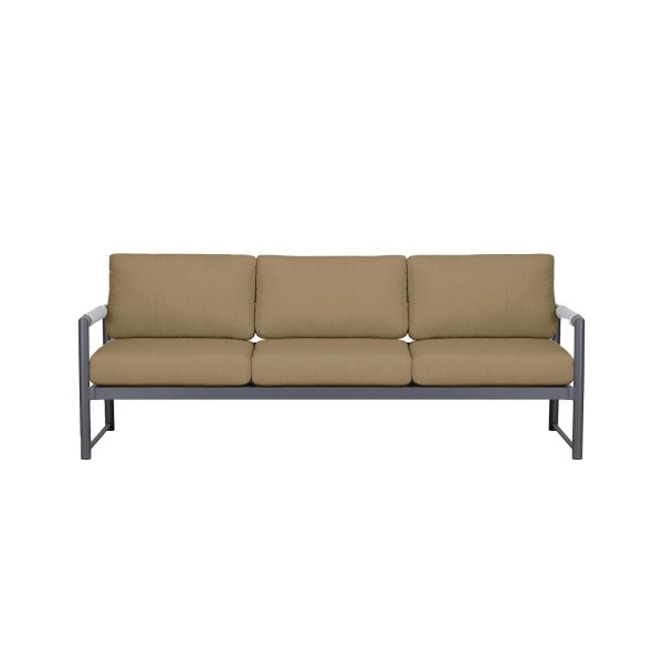 Avenue Bay 3 Person Aluminum Sofa in Slate/Heather Beige by Lakeview Outdoor Designs