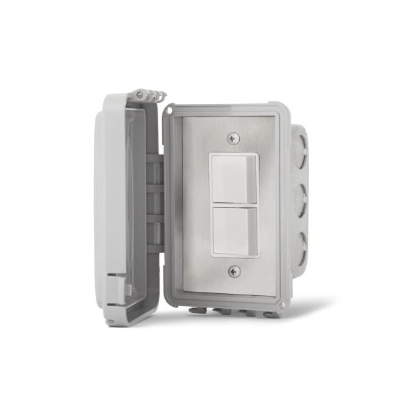 Infratech Flush Mount In-Wall Weatherproof Single Stacked Duplex Switch - 14-4310