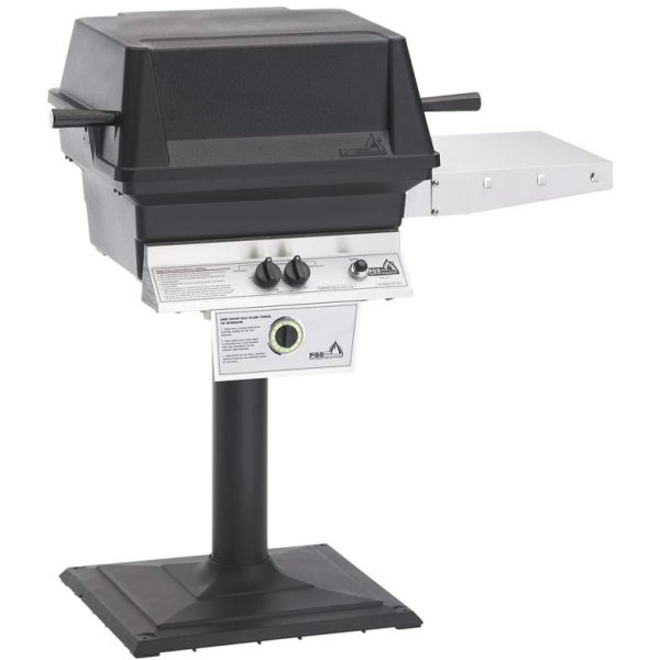 PGS T-Series T30 Commercial Cast Aluminum Propane Gas Grill With Timer On Bolt-Down Patio Post
