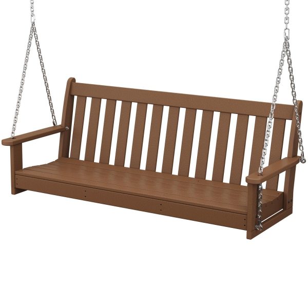 Vineyard 60 Inch Recycled Plastic Swing in Teak by POLYWOOD