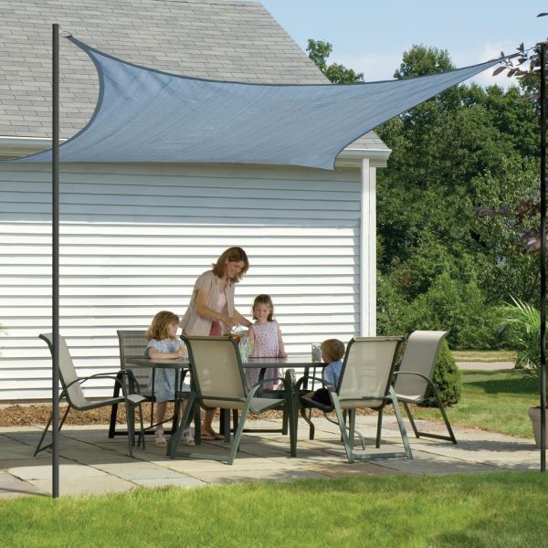 ShadeLogic Sun Shade Sail Heavy Weight 16 Foot Square - Sea Blue