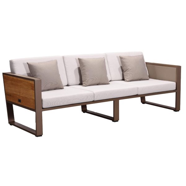 York Aluminum Sofa in Dupione by HIGOLD