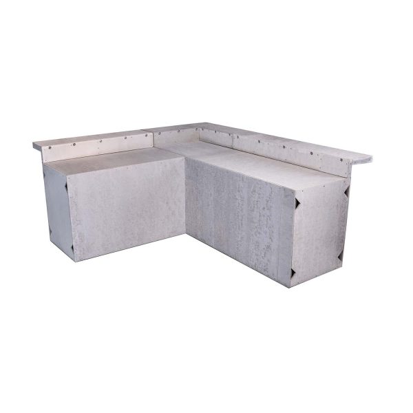 Universal 7 ft X 8 ft Ready To Finish L-Shaped Outdoor Kitchen System Appliance and Storage Cabinets W/Bars On Both Sides