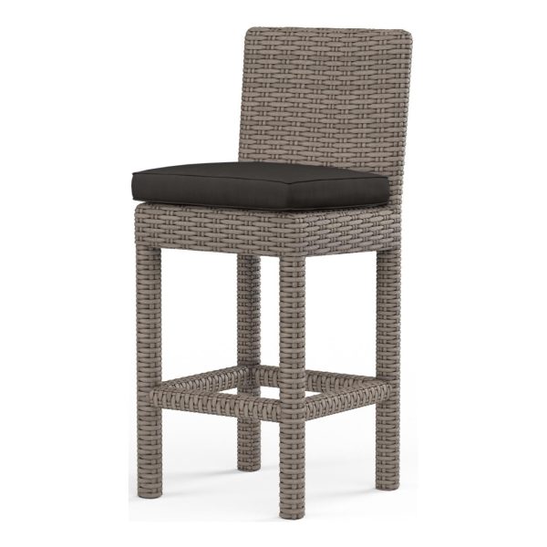 Coronado Wicker Counter Height Bar Stool in Driftwood/Spectrum Carbon by Sunset West