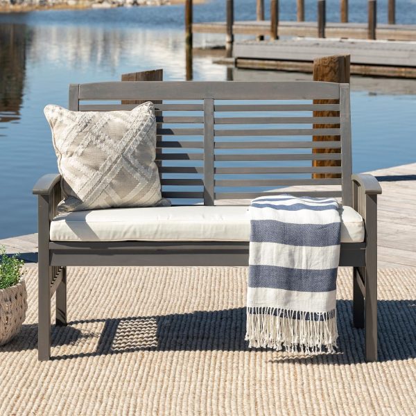 Horizon Way Acacia Loveseat in Gray Wash/Off-White by Ultimate Patio